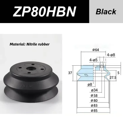 Overloaded Robotic Arm Vacuum Suction Cup Industrial Nozzle ZP32/40/50/63/80/100/125 HBN/HBS