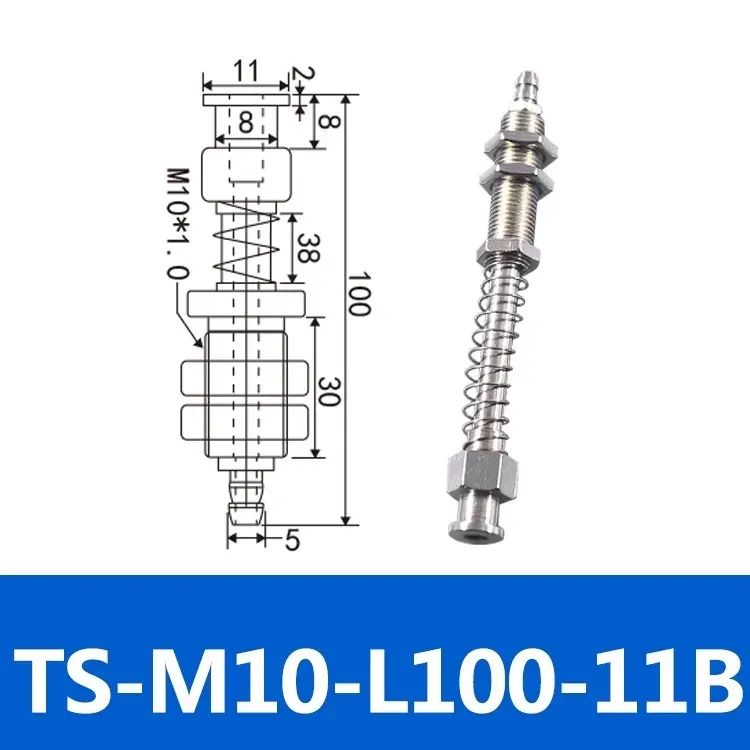 Tianxing Robot Vacuum Suction Cup Fitting M10/M12 Extend Thread Top Air Intake Sucker Buffer Connecting Rod Automation Tools-BOLTTE