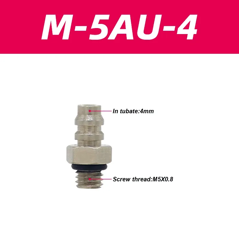 M Series Miniature Fittings M-5AU-4 M-5ALU-4 Male Barb Pneumatic Pipe Air Hose Quick Fitting Mini Connector M3 M4 M5 M6-BOLTTE