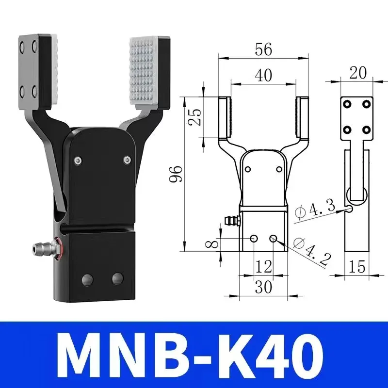 MINIB With Sensor Flat patch and Wide open grab  Air Cylinder Robotic Pneumatic Mini Robot Gripper Clamp-BOLTTE