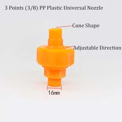 Universal Fan Shaped Conical Nozzle for Electroplating Cleaning Spray Nozzle PP Plastic Nozzle