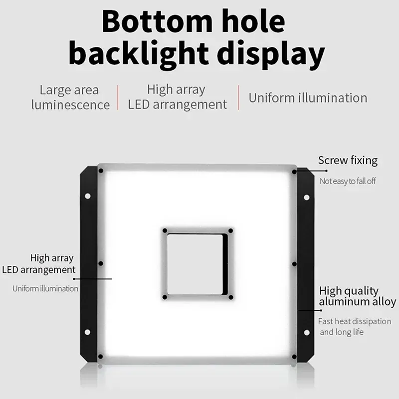 Square Opening Bottom-Emitting LED Backlight Source - High Uniformity for CCD Industrial Camera Vision Lighting-BOLTTE