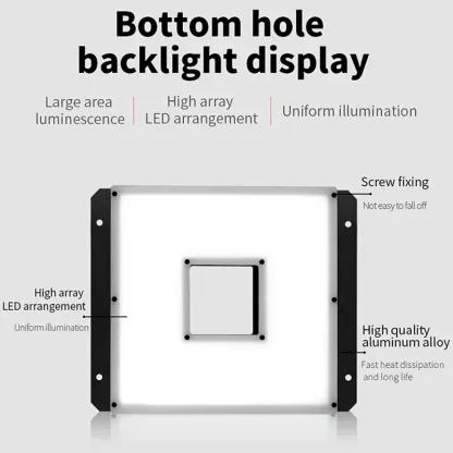 Square Opening Bottom-Emitting LED Backlight Source - High Uniformity for CCD Industrial Camera Vision Lighting-BOLTTE