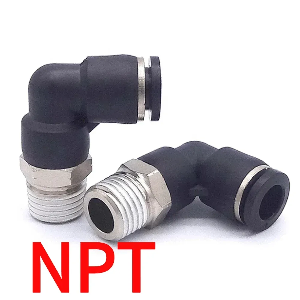 1/8" 1/4" 3/8" 1/2" NPT Male Female 1/8"- 5/8" Inch Tube OD Elbow Pneumatic Push To Connect Air Fitting Quick Release Connector-BOLTTE