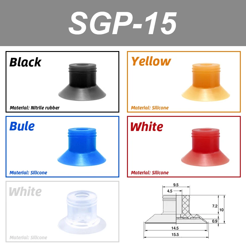 vacuum suction cups Film accessories injection molding manipulator SGP-15 SGP-20 SGP-24 SGP-30 SGP-40 pneumatic bag open-BOLTTE