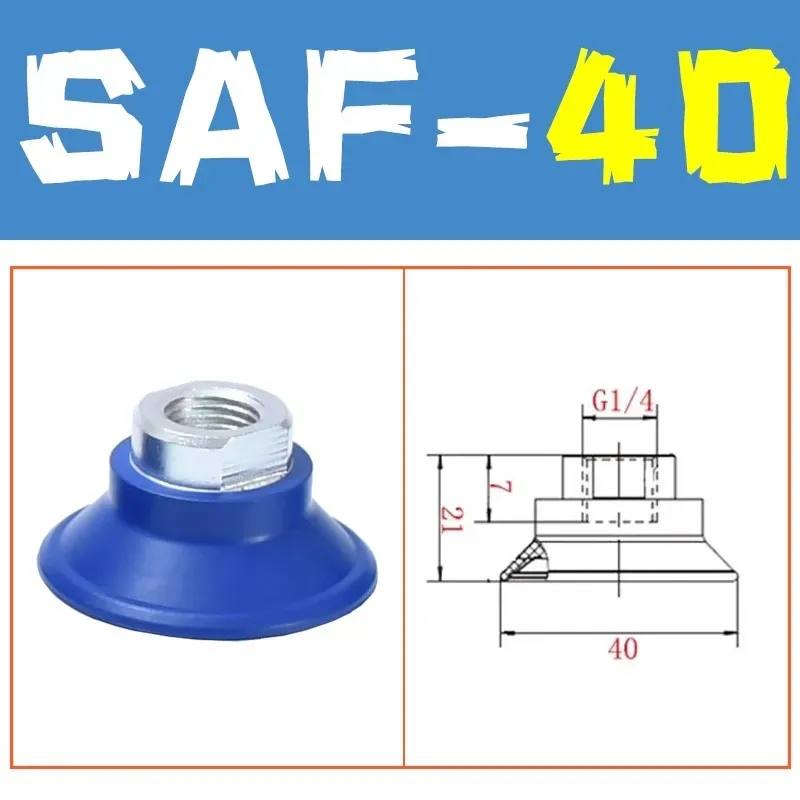 Pneumatic Robotic Vacuum Suction Cups SAF30/40/50/60/80/100/125 Single Layer Corrugated Sucker NBR Industrial Automation Parts-BOLTTE