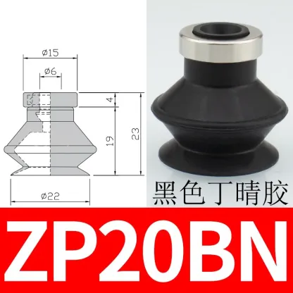 10PCS Pneumatic Vacuum Suction Cup with Holder Ring SMC Type ZP-B Two Layers Organ Nozzle Sucker NBR/ Silicone Manipulator Parts-BOLTTE