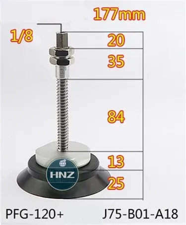 Vacuum suction cup hardware support set PFG-120-250 top air inlet metal rod A18 / A22