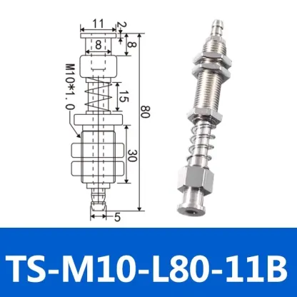 Tianxing Robot Vacuum Suction Cup Fitting M10/M12 Extend Thread Top Air Intake Sucker Buffer Connecting Rod Automation Tools-BOLTTE