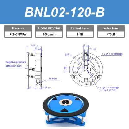 Non-contact vacuum suction cups, pneumatic suspension batteries photovoltaic ceramics silicon wafers non-marking suction cups