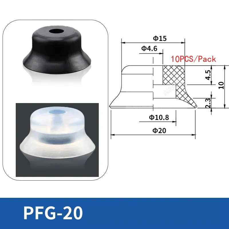10pcs PFG Manipulator Accessories Vacuum Suction Cup for Injection Molding Machine Robot Hardware Silicone Suction Nozzle-BOLTTE