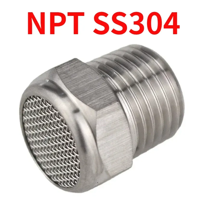 M5 1/8" 1/4" 3/8" 1/2" -2" BSP NPT Male Pneumatic Air 304 316 Stainless Steel Exhaust Muffler Silencers Fitting Noise Filter-BOLTTE