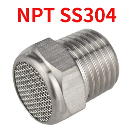 M5 1/8" 1/4" 3/8" 1/2" -2" BSP NPT Male Pneumatic Air 304 316 Stainless Steel Exhaust Muffler Silencers Fitting Noise Filter-BOLTTE
