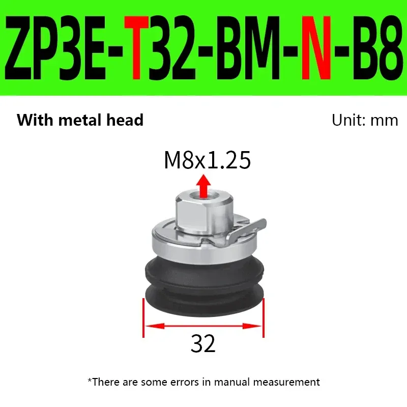 ZP3E Series Heavy Duty Vacuum Suction Cup with Fitting Head ZP3E-T32-UM-S ZP3E-T50-UM-N