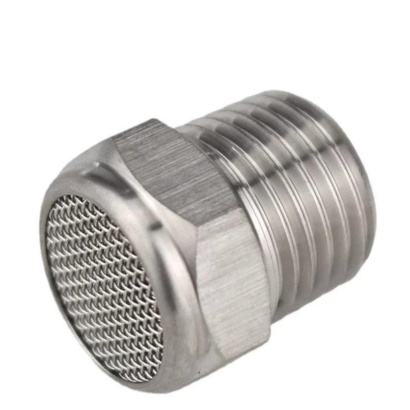 M5 1/8" 1/4" 3/8" 1/2" -2" BSP NPT Male Pneumatic Air 304 316 Stainless Steel Exhaust Muffler Silencers Fitting Noise Filter-BOLTTE