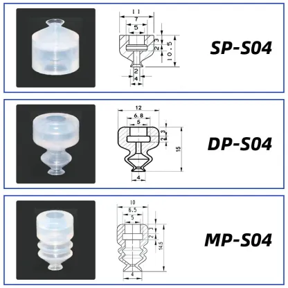 10Pcs/lot Manipulator vacuum suction cup silica gel  resistant suction nozzle pneumatic accessories Head mounting hole 5mm
