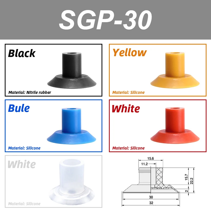 vacuum suction cups Film accessories injection molding manipulator SGP-15 SGP-20 SGP-24 SGP-30 SGP-40 pneumatic bag open-BOLTTE