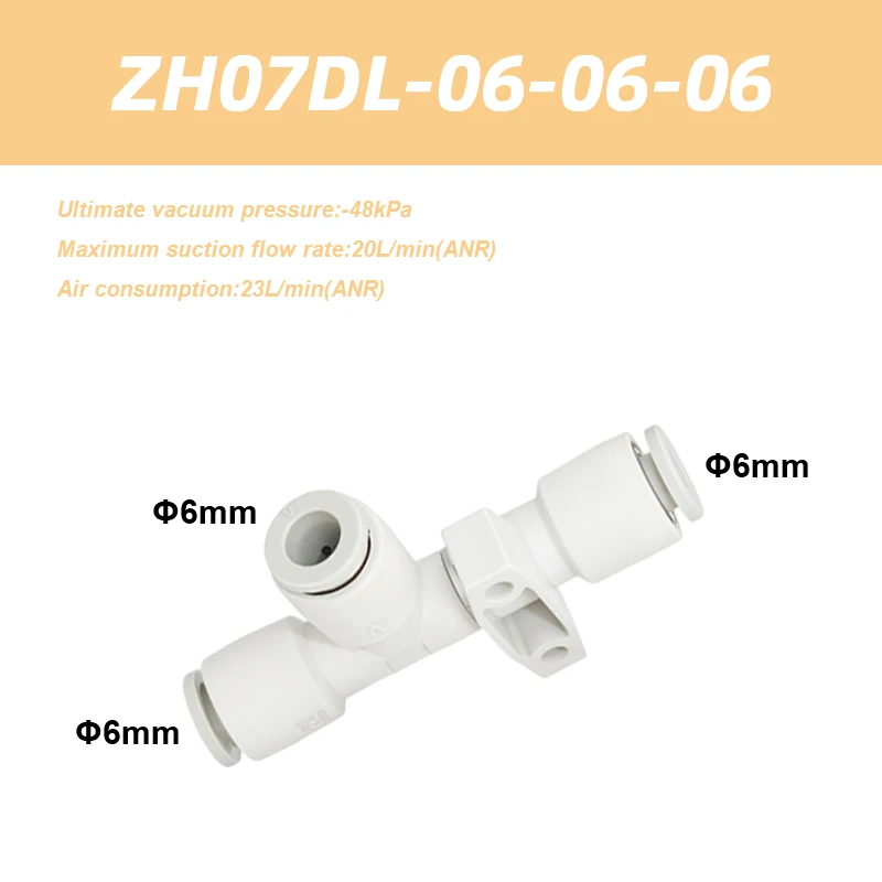 ZH Series Vacuum Ejector Body Ported Type One-touch ZH05DS-06-06-06 ZH07DL-06-06-06 Screw-in ZH05DS-01-01-01 ZH13DS-01-02-02-BOLTTE