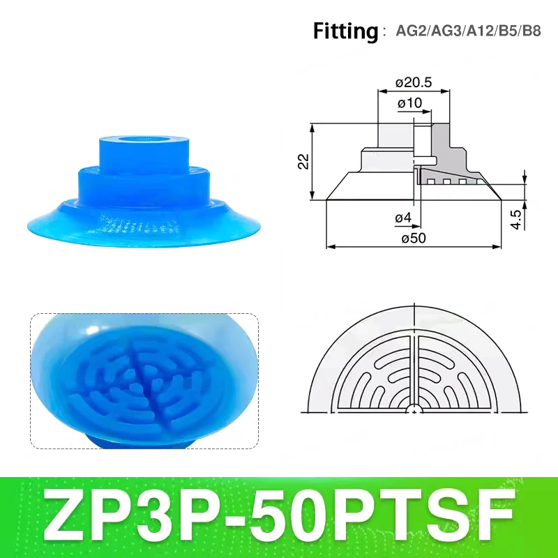 10PCS Pneumatic Vacuum Sucker Packing Machine Vacuum Bag Opening Suction Cup ZP3P  Injection Molding Machine Manipulator Parts-BOLTTE