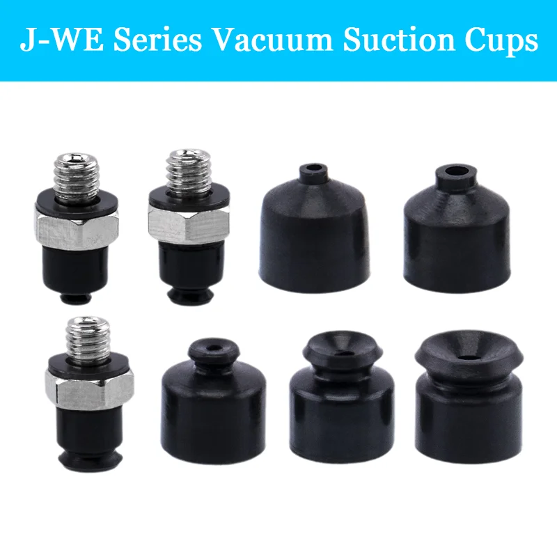 5 Pieces/Pack Mechanical Vacuum Suction Cup, Black Nitrile Rubber Material, with Connector J-Wep01/Wes01-D1/D1.5/D2/D3/D4-BOLTTE