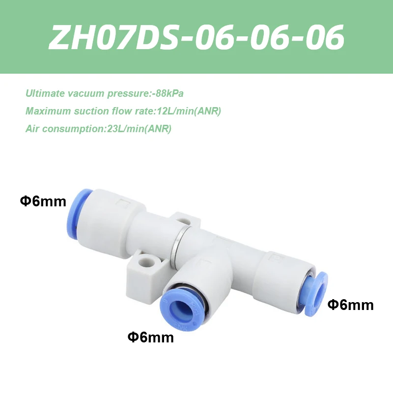 ZH Series Vacuum Ejector Body Ported Type One-touch ZH05DS-06-06-06 ZH07DL-06-06-06 Screw-in ZH05DS-01-01-01 ZH13DS-01-02-02-BOLTTE