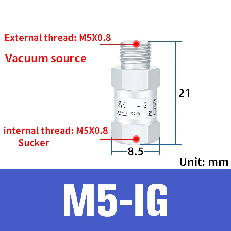 Vacuum logic valve SVKG safety valve check valve SVK-G1/8xG1/4/G3/8xG1/2-IG-AG suction cup-BOLTTE