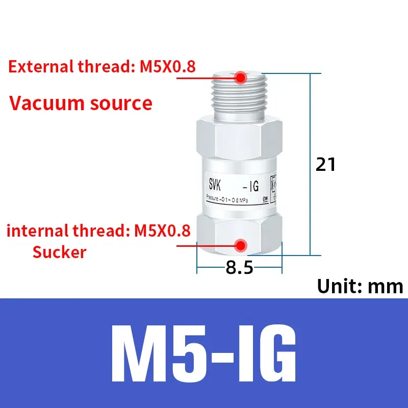 Vacuum logic valve SVKG safety valve check valve SVK-G1/8xG1/4/G3/8xG1/2-IG-AG suction cup-BOLTTE