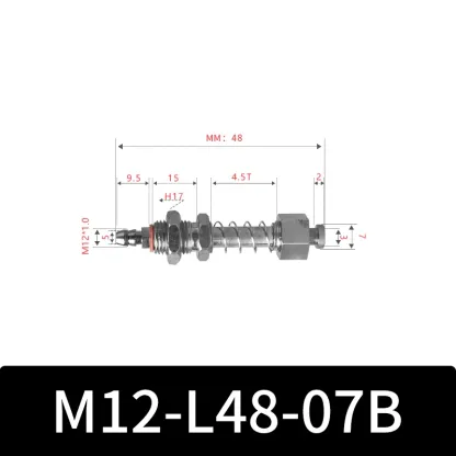 M12-07B Series Small Air Pneuamtic Parts Fixture Rubber Sucker Pad Silicone Vacuum Suction Cup Mount-BOLTTE