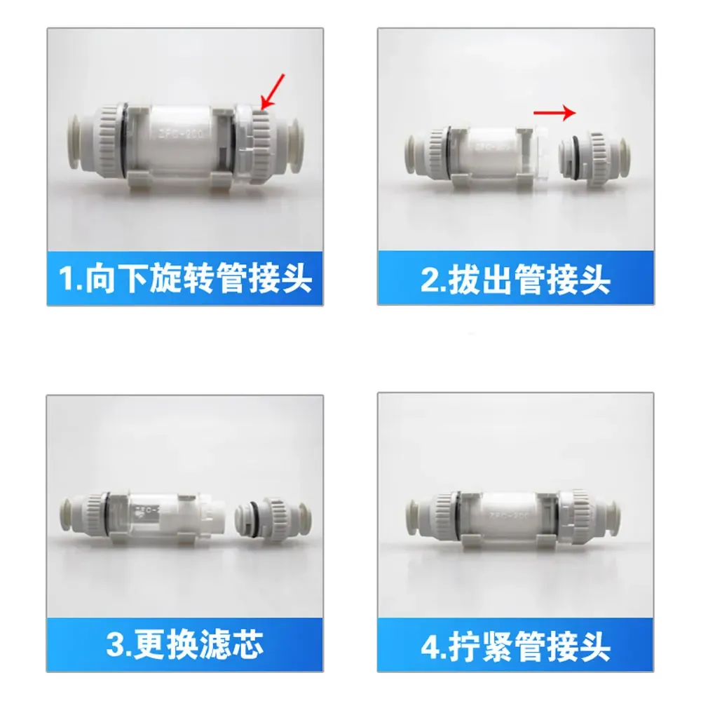 Vacuum Air Filter 4 6 8 10 12mm Tube Plastic Pneumatic Air Pipe Fitting Push In Connector-BOLTTE