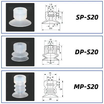10Pcs/lot Manipulator vacuum suction cup silica gel  resistant suction nozzle pneumatic accessories Head mounting hole 5mm