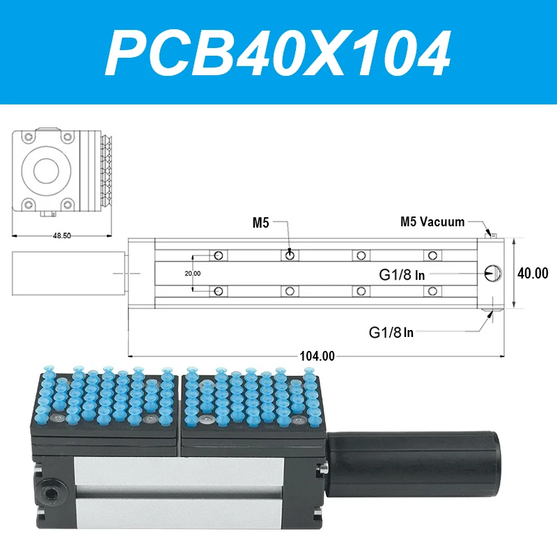 Manipulator vacuum suction cup PCB circuit board 40 width suction with hole special-shaped hollow workpiece gripper pneumatic