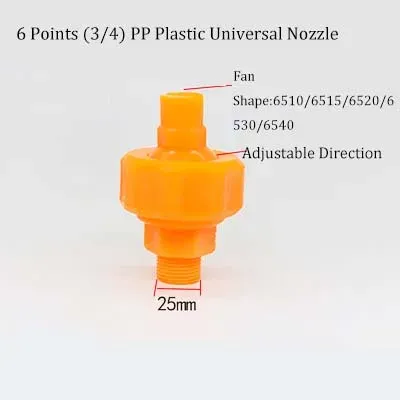 Universal Fan Shaped Conical Nozzle for Electroplating Cleaning Spray Nozzle PP Plastic Nozzle
