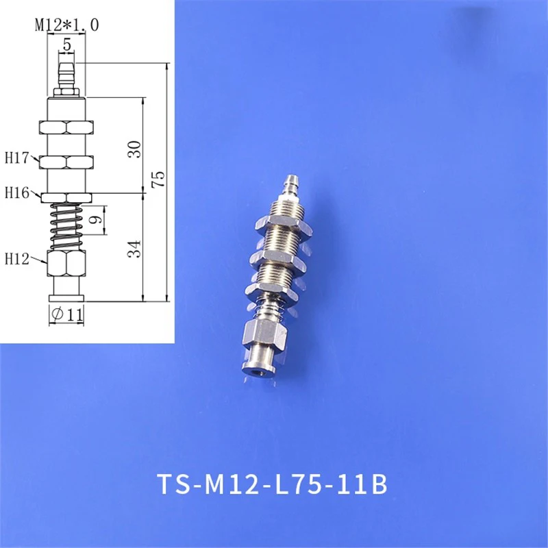 Tianxing Robot Vacuum Suction Cup Fitting M10/M12 Extend Thread Top Air Intake Sucker Buffer Connecting Rod Automation Tools-BOLTTE
