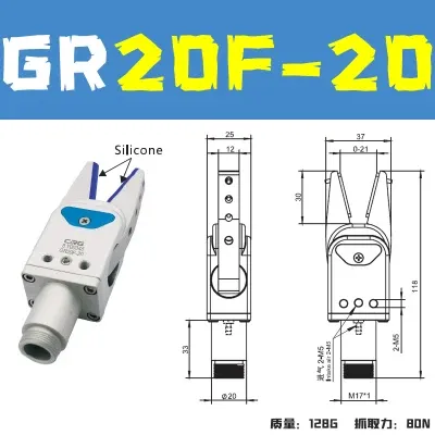 CRG Pneumatic Accessories Cylinder Jaw Mini Clamp GR20B-20-CP Injection Molding Machine Manipulator Nozzle Clamp Induction-BOLTTE