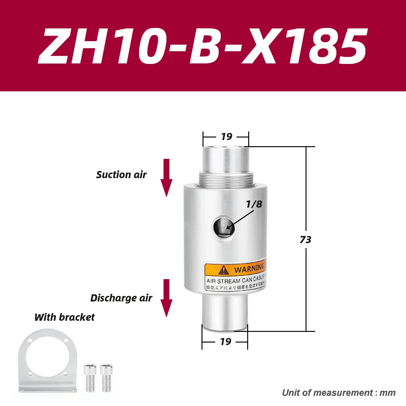 Large flow pneumatic feeding suction vacuum conveying amplifier generator ZH10 20 30 40-B-X185 LT100A LT16A LT19A LT25A LT76A-BOLTTE