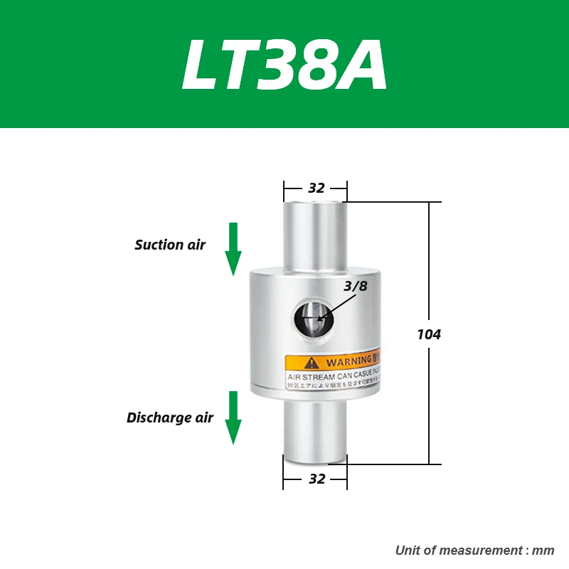 Large flow pneumatic feeding suction vacuum conveying amplifier generator ZH10 20 30 40-B-X185 LT100A LT16A LT19A LT25A LT76A-BOLTTE