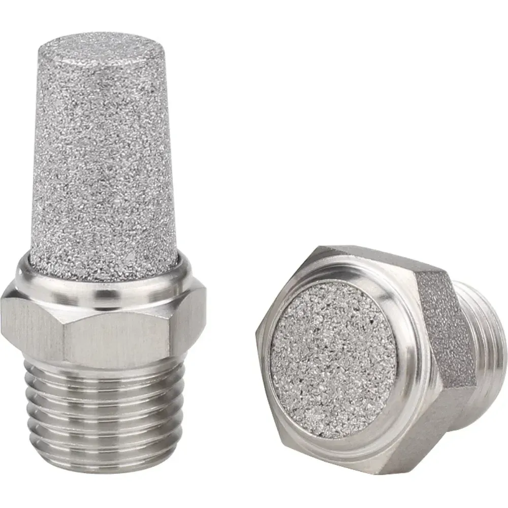 M5 1/8" 1/4" 3/8" 1/2" -2" BSP NPT Male Pneumatic Air 304 316 Stainless Steel Exhaust Muffler Silencers Fitting Noise Filter-BOLTTE