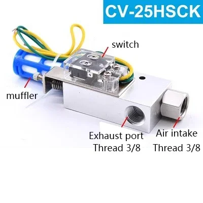 Vacuum Generator with Switch CV-10HS Exhaust Valve Negative Pressure Control Large Flow Micro Switch Vacuum Manufacturing Valve-BOLTTE