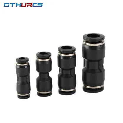 Black Pneumatic Fitting Pipe Connector Quick Release Coupling 4mm 6mm 8mm 10mm 12mm PU PV PE HVFF PY Tube Connectors-BOLTTE