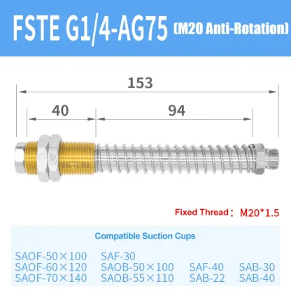 Pneumatic Vacuum Suction Cup Holder Fitting for SAF SAB SAOF SAOB FSTE Fitting