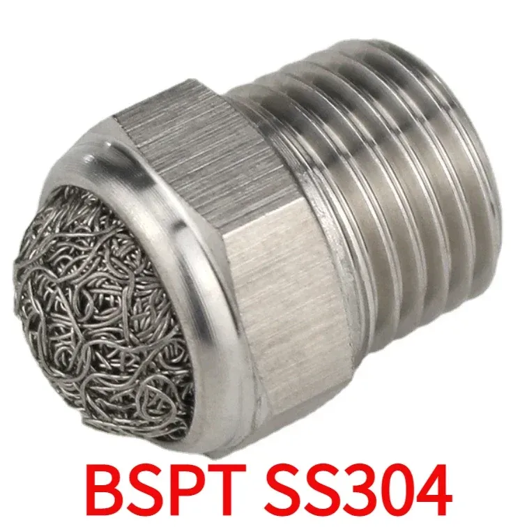 M5 1/8" 1/4" 3/8" 1/2" -2" BSP NPT Male Pneumatic Air 304 316 Stainless Steel Exhaust Muffler Silencers Fitting Noise Filter-BOLTTE