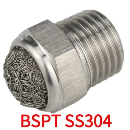 M5 1/8" 1/4" 3/8" 1/2" -2" BSP NPT Male Pneumatic Air 304 316 Stainless Steel Exhaust Muffler Silencers Fitting Noise Filter-BOLTTE