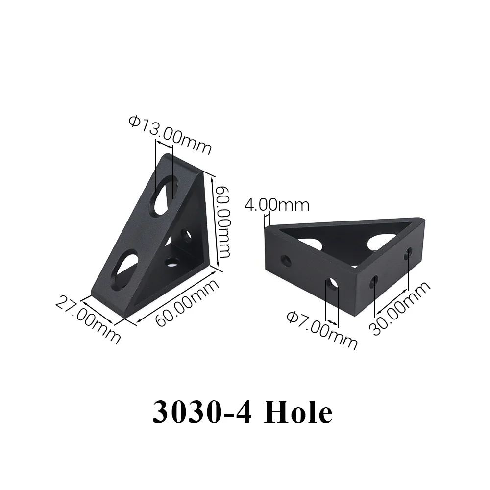 4Pcs/Lot Aluminum Profile Right Angle Triangle Block Triangle Connector Bracket for 2020 3030 4040 4545 2040 3060 Alu Profiles