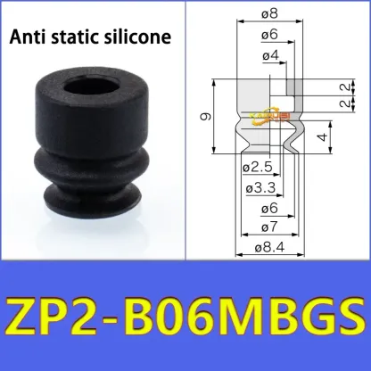 5pcs/pack ZP2 Series Bellow Vacuum Suction Cup  ZP2-B04/06/08/10/15/20MBS/N B06MB Gripper-BOLTTE