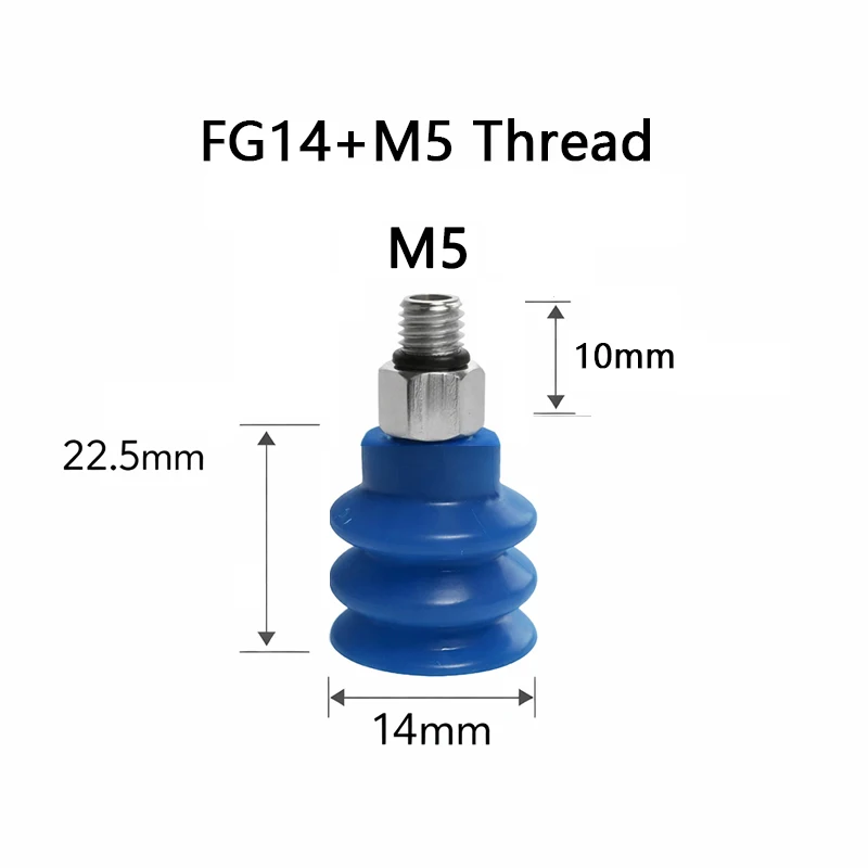 10PCS Pneumatic Vacuum Sucker FG Series with Fittings M5/G1/8 /G1/4 Silicone Suction Cup Injection Molding Machine Accessories-BOLTTE
