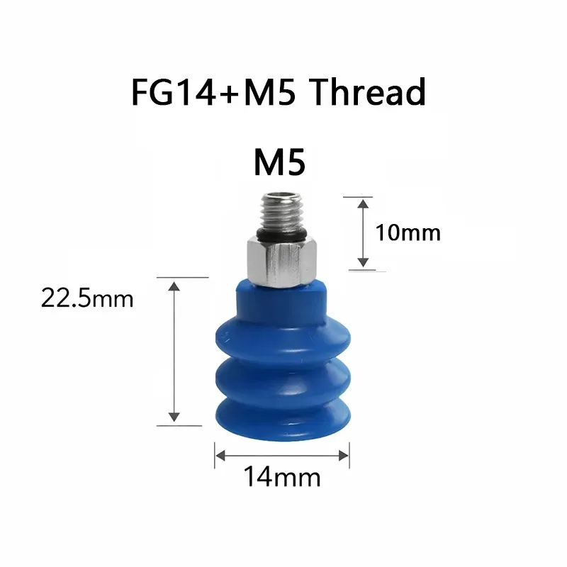 10PCS Pneumatic Vacuum Sucker FG Series with Fittings M5/G1/8 /G1/4 Silicone Suction Cup Injection Molding Machine Accessories-BOLTTE
