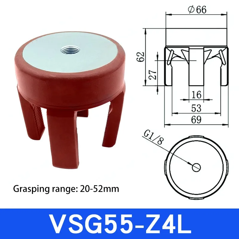 Flexible gripper fixture pneumatic vacuum suction cup mechanical arm accessories