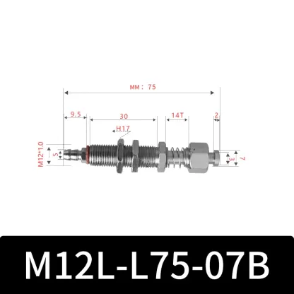 M12-07B Series Small Air Pneuamtic Parts Fixture Rubber Sucker Pad Silicone Vacuum Suction Cup Mount-BOLTTE
