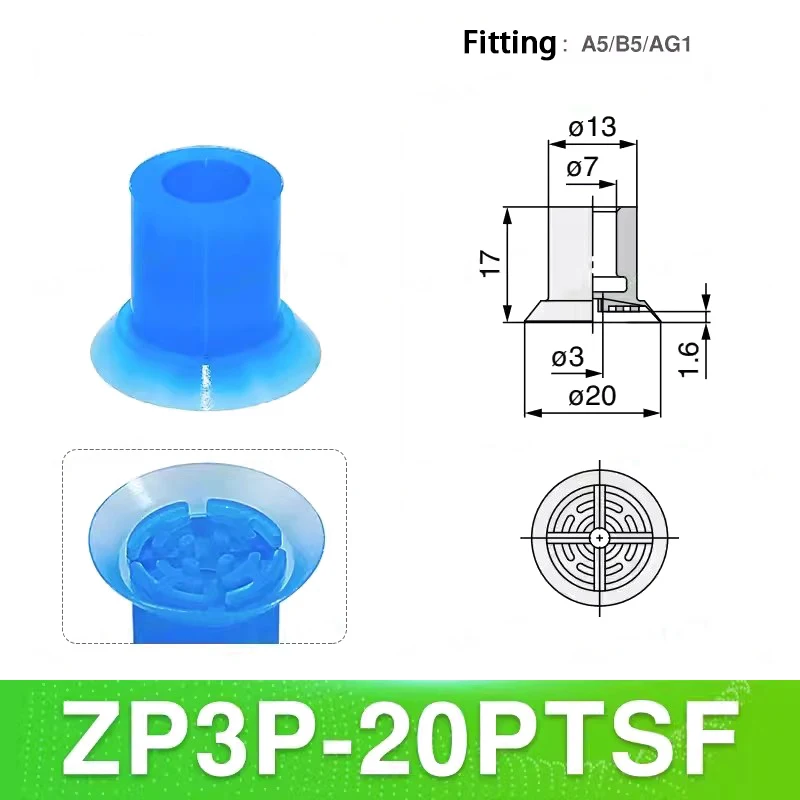 10PCS Pneumatic Vacuum Sucker Packing Machine Vacuum Bag Opening Suction Cup ZP3P  Injection Molding Machine Manipulator Parts-BOLTTE