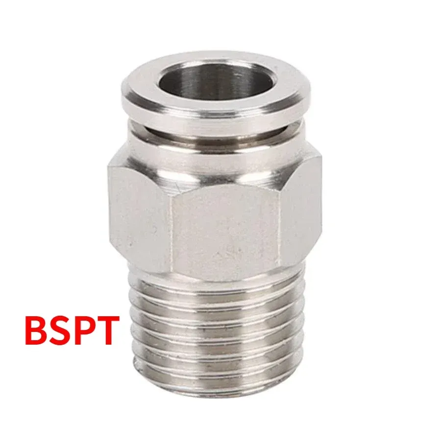 BSPT BSPP NPT 1/8" 1/4" 3/8" 1/2" 3/4" PC Female Male Pneumatic Elbow 304 Stainless Push In Quick Connector Release Air Fitting-BOLTTE